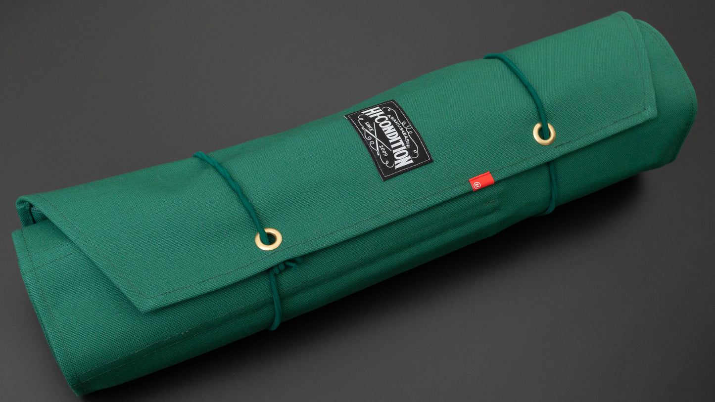HI-CONDITION Hanpu Canvas 9 Pockets Knife Roll Mid Green