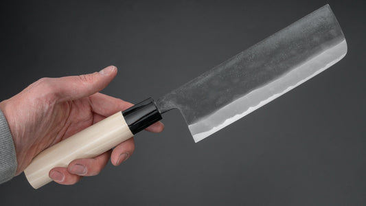 Morihei Kikuyu White #2 Kurouchi Nakiri 165mm Poplar Handle