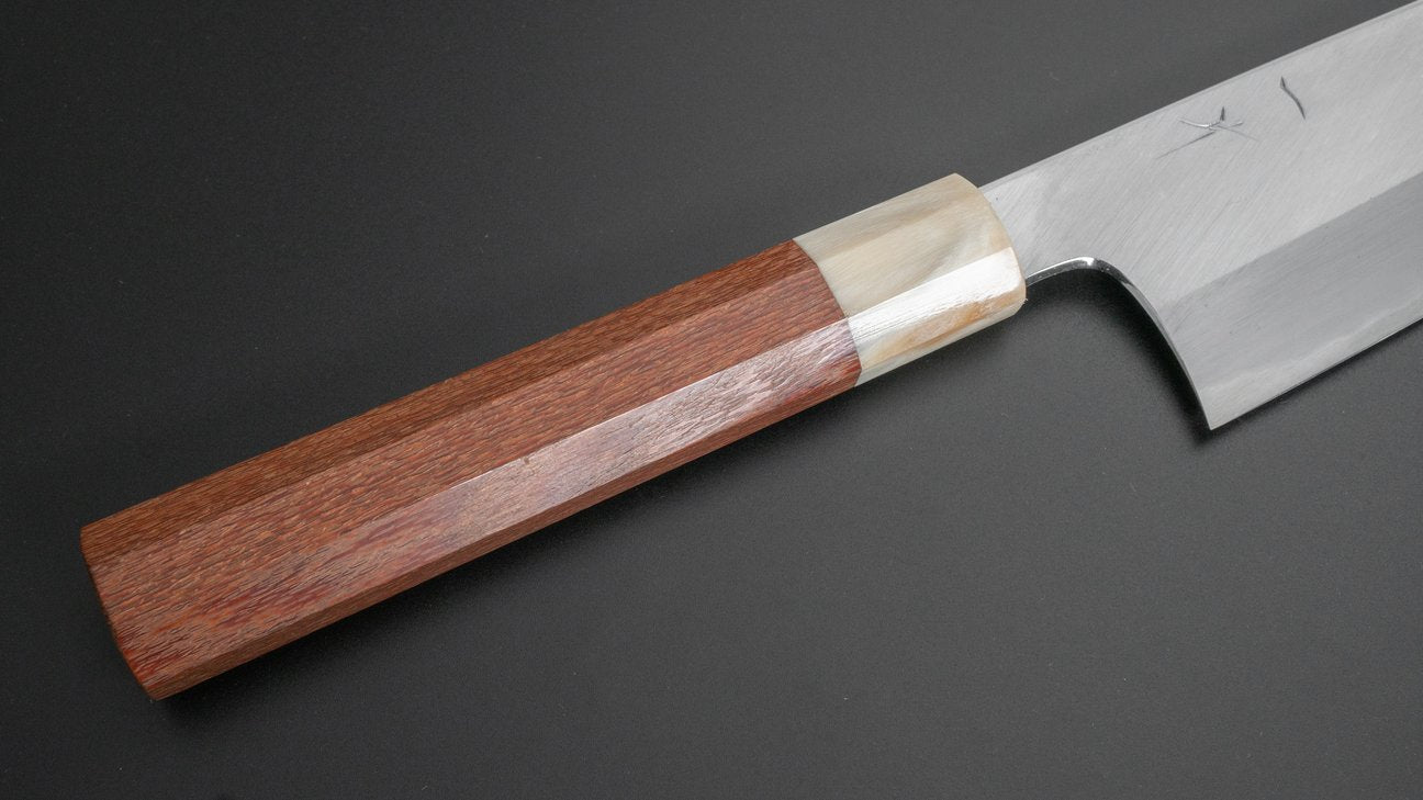 Hitohira Togashi White #1 Migaki Gyuto 240mm Lacewood Handle