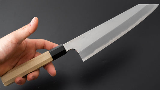 Hitohira Togashi Wit #1 Roestvrij Bekleed Migaki Kiritsuke Gyuto 240mm Ho Houten Handvat