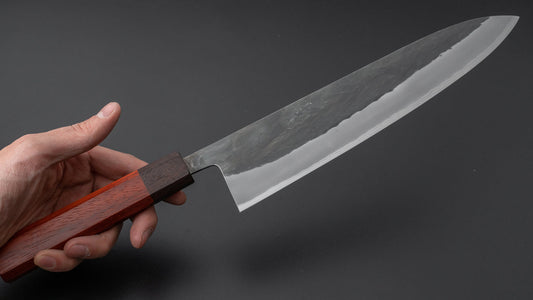Hitohira TD Blue #2 Stainless Clad Kurouchi Gyuto 240mm Padauk Handle