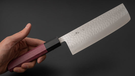 Hitohira NM Tsuchime Nakiri 165mm Purpleheart Handle