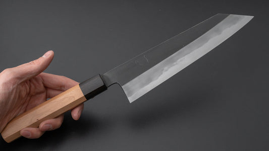 Hitohira Kikuchiyo Kyuzo Wit #2 Kurouchi Kiritsuke Gyuto 210 mm kersenhouten handvat