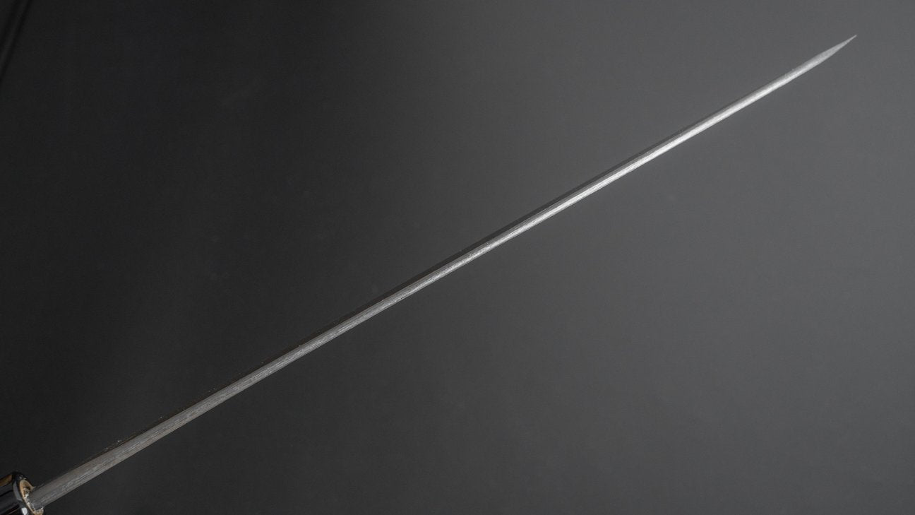 Hitohira Hinode Kurouchi Nashiji White #2 Stainless Clad Sujihiki 270mm Ho Wood Handle