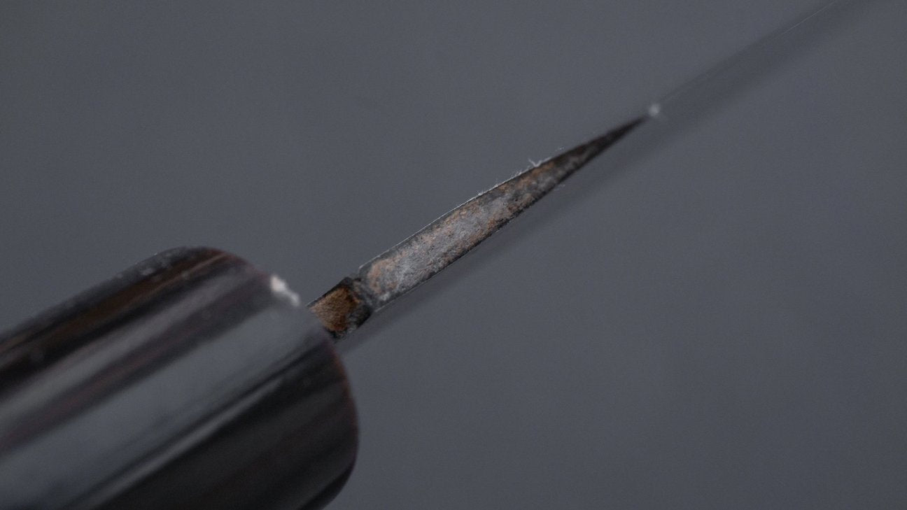 Morihei Hisamoto Vintage White Steel Mukimono 90mm Ho Wood Handle