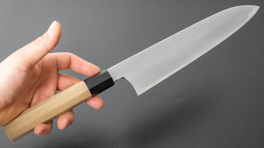 Hitohira Gorobei Rikichi Blue #2 Kasumi Gyuto 240 mm Ho houten handvat