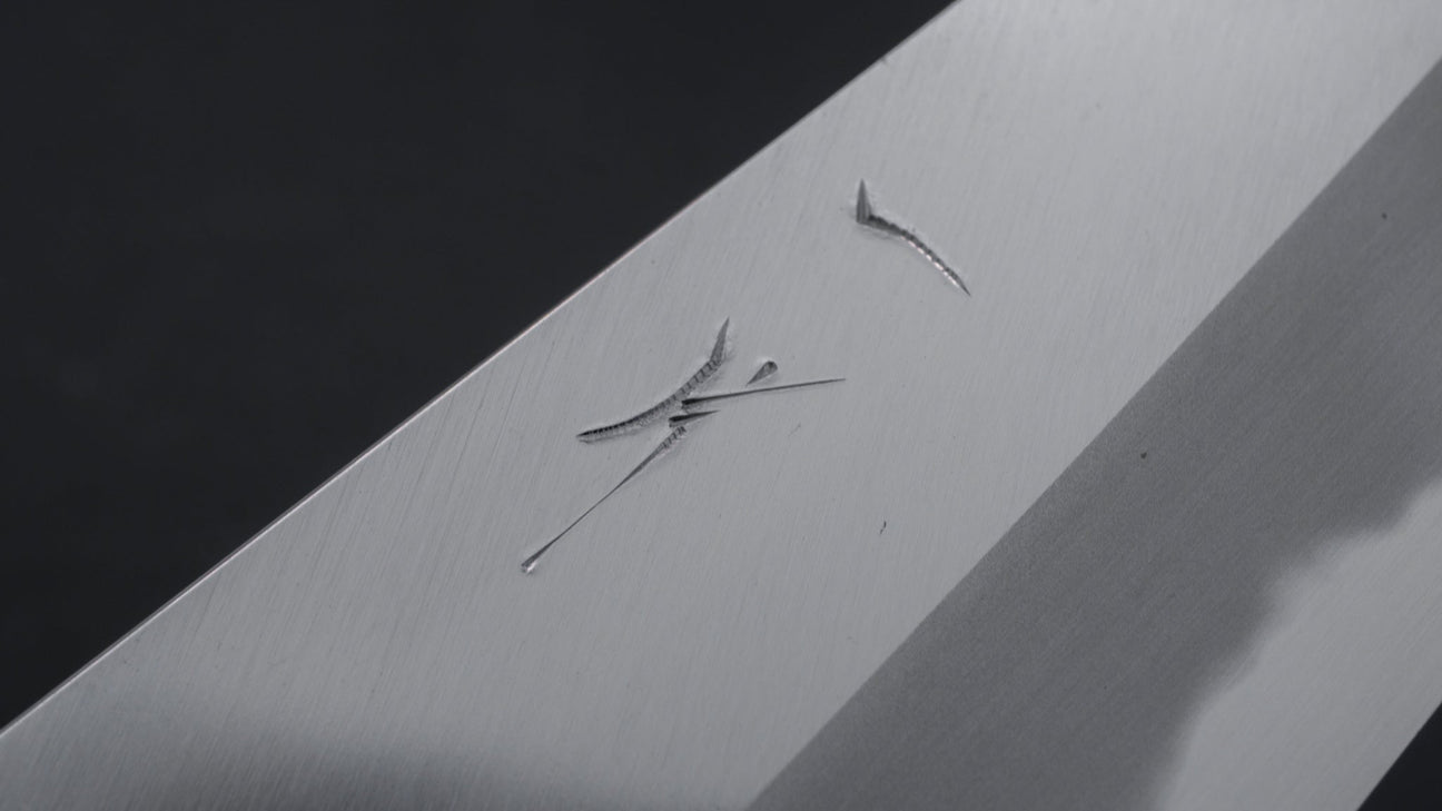 Hitohira Tanaka Kyuzo Blue #1 Migaki Gyuto 210mm Ziricote Handle