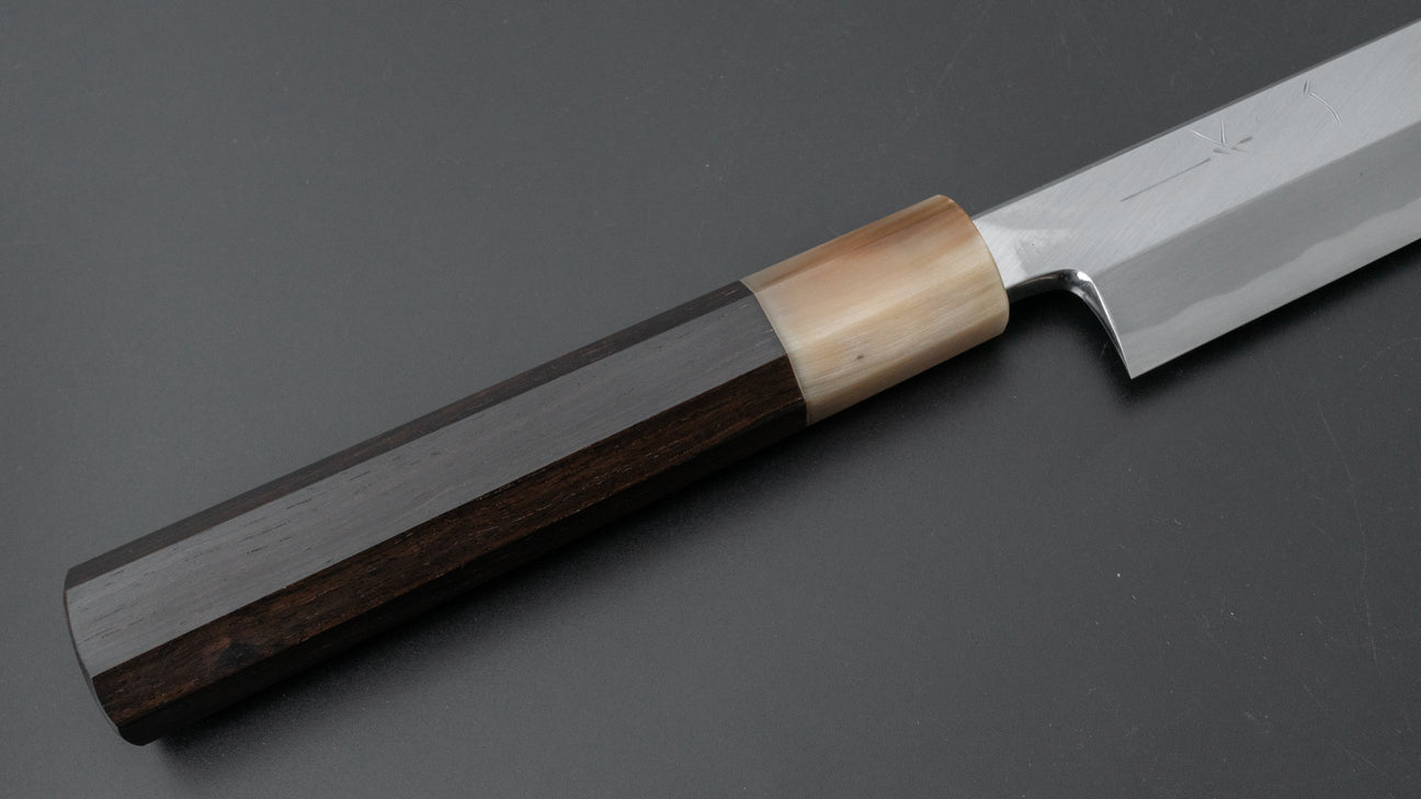 Hitohira Tanaka Mosuke Blue #1 Yanagiba 270 mm ebbenhouten handvat (Saya)