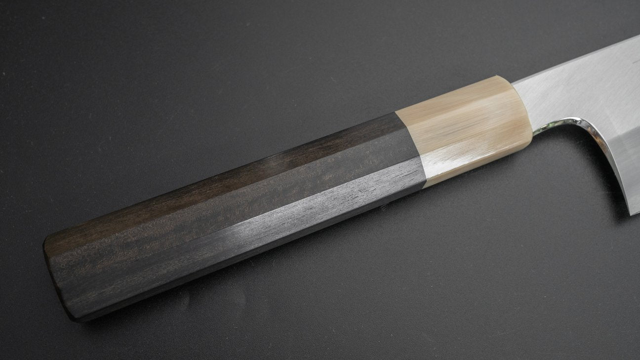 Hitohira Togashi Wit #1 Roestvrij bekleed Kiritsuke Gyuto 240 mm Taihei ebbenhouten handvat
