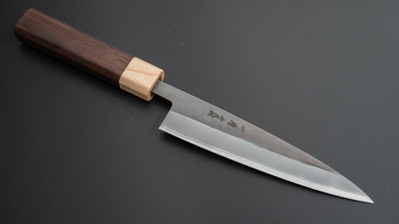 Hitohira TD Blue #2 Stainless Clad Kurouchi Petty 135mm Walnut