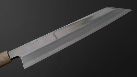 Hitohira Tanaka Mosuke Blue #1 Kiritsuke 240 mm ebbenhouten handvat spiegel gepolijst met Saya