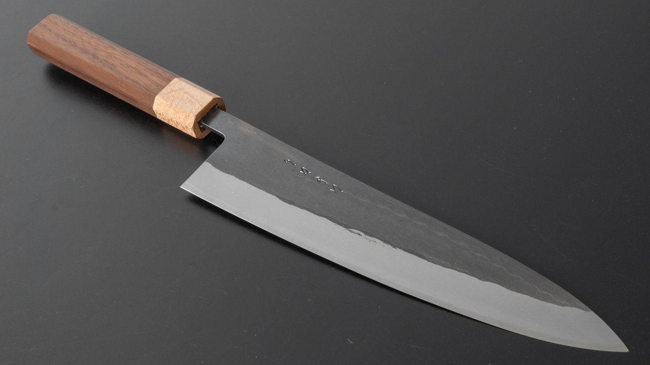 Hitohira TD Blue #2 Stainless Clad Kurouchi Gyuto 210mm Walnut