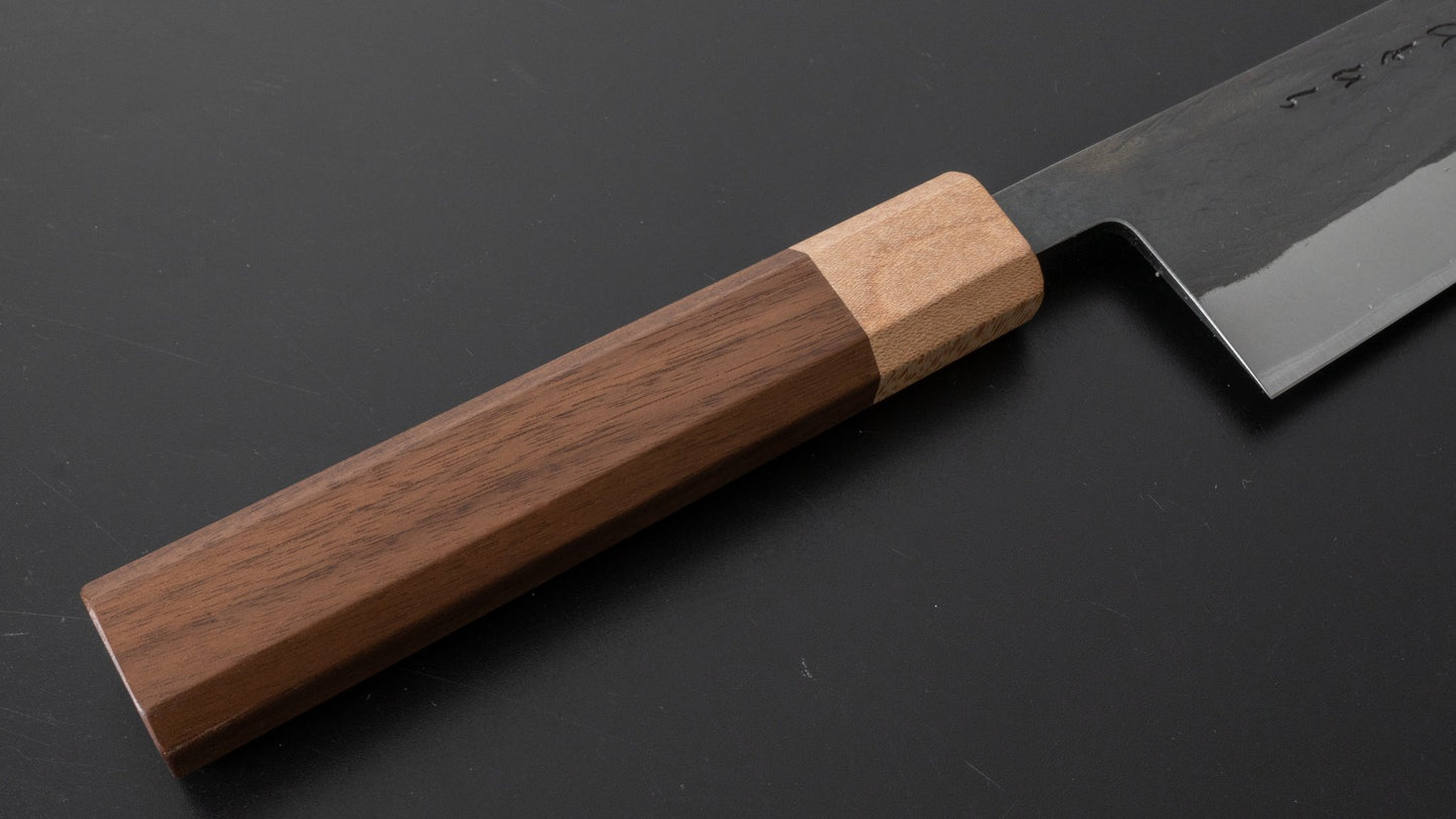 Hitohira TD Blue #2 Stainless Clad Kurouchi Gyuto 210mm Walnut Handle