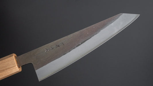 Hitohira TD Blue #2 roestvrij beklede Kurouchi Honesuki Kaku 150 mm walnoot handvat