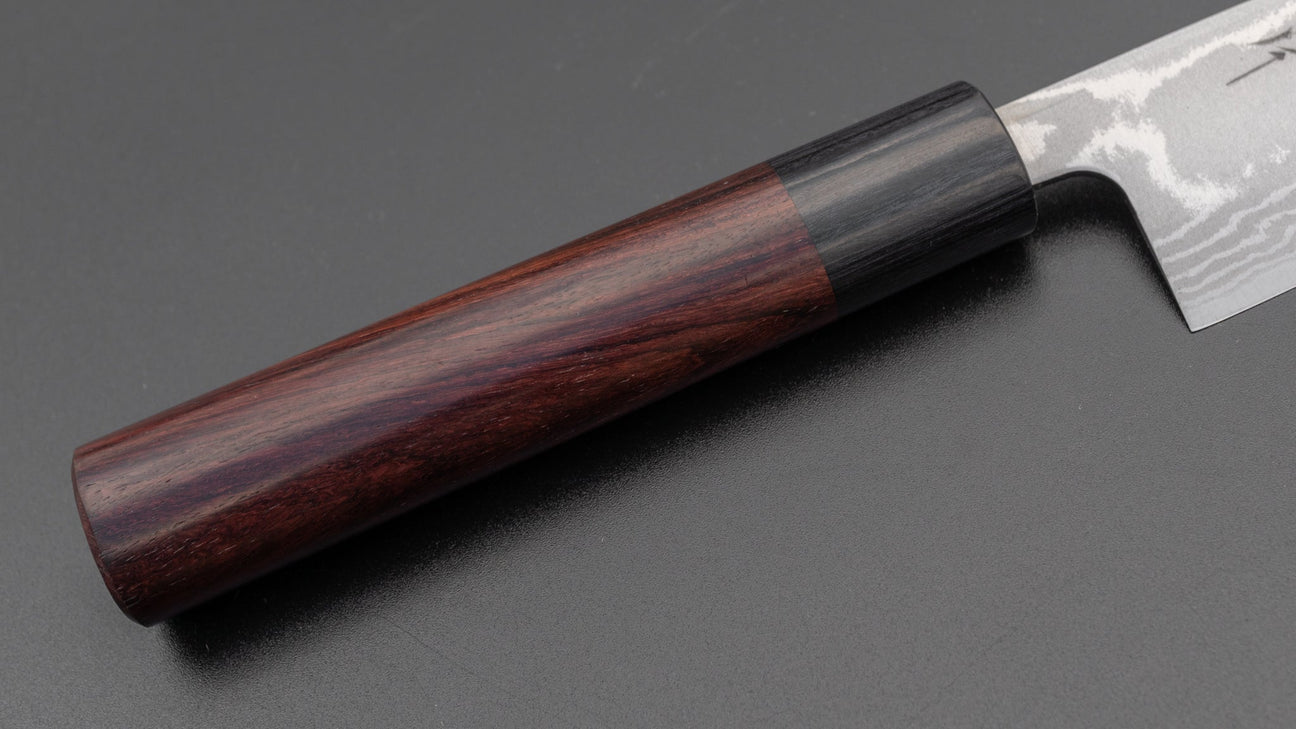 Hitohira GR Blue #2 Damascus Santoku 135mm Rosewood Handle