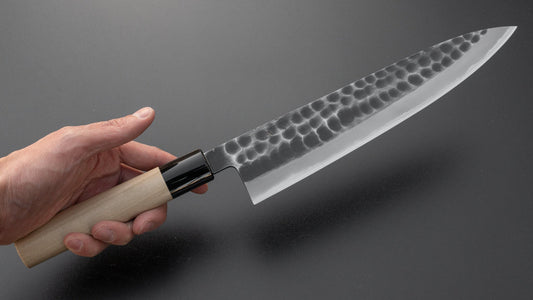 Hitohira Hinode Tsuchime Wit #2 Gyuto 240 mm Ho houten handvat