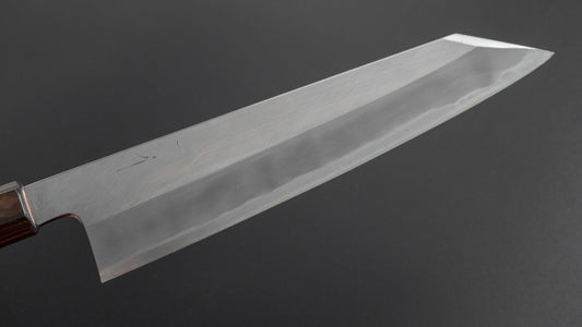 Hitohira Kikuchiyo Kyuzo Wit #2 Migaki Kiritsuke Gyuto 240 mm kersenhouten handvat