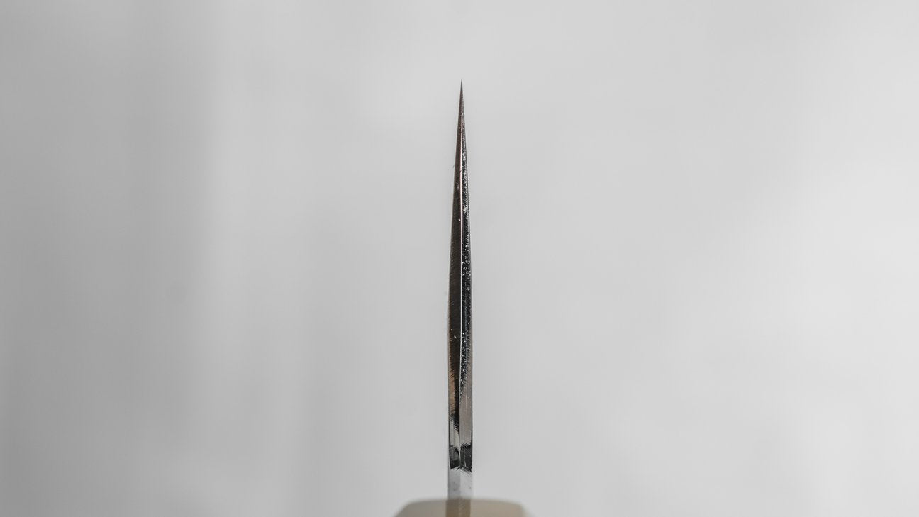 Hitohira Togashi White #1 Stainless Clad Kasumi Bunka 180mm Ebony Handle