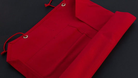 HI-CONDITION Hanpu Canvas 6 Pockets Knife Roll Red