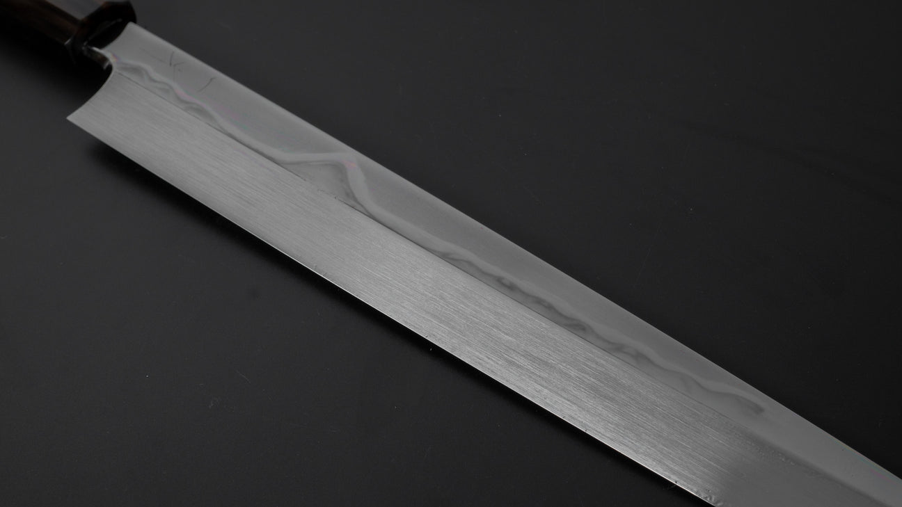 Hitohira Togashi White #1 Fuji Mizu Honyaki Yanagiba 300mm Taihei Ebony Handle (Saya)