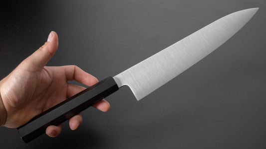 Hitohira Ashi Zweeds roestvrij Gyuto 270 mm ebbenhouten handvat