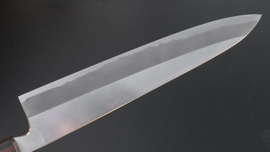 Hitohira Kikuchiyo Kyuzo Wit #2 Migaki Gyuto 240 mm kersenhouten handvat