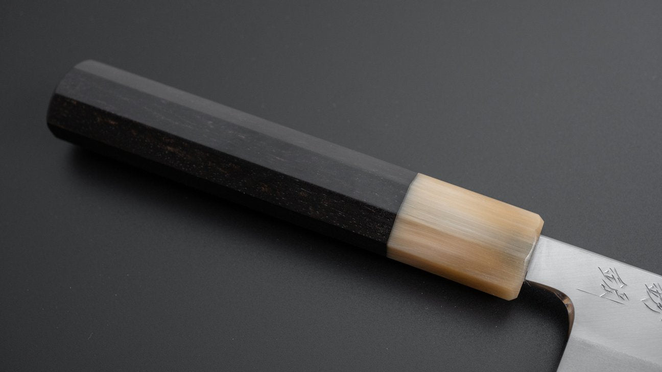 Hitohira Togashi White #1 Stainless Clad Kasumi Kiritsuke Gyuto 240mm Ebony Handle