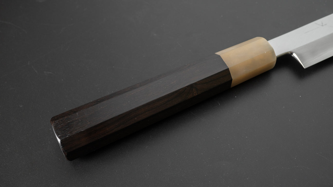 Hitohira Kikuchiyo Mosuke Silver #3 Sakimaru Takobiki 300mm Ebony Handle (Saya)