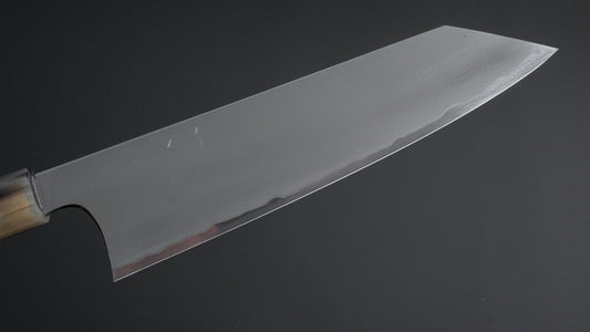 Hitohira Togashi Wit #1 Roestvrij beklede Kasumi Kiritsuke Gyuto 210 mm ebbenhouten handvat