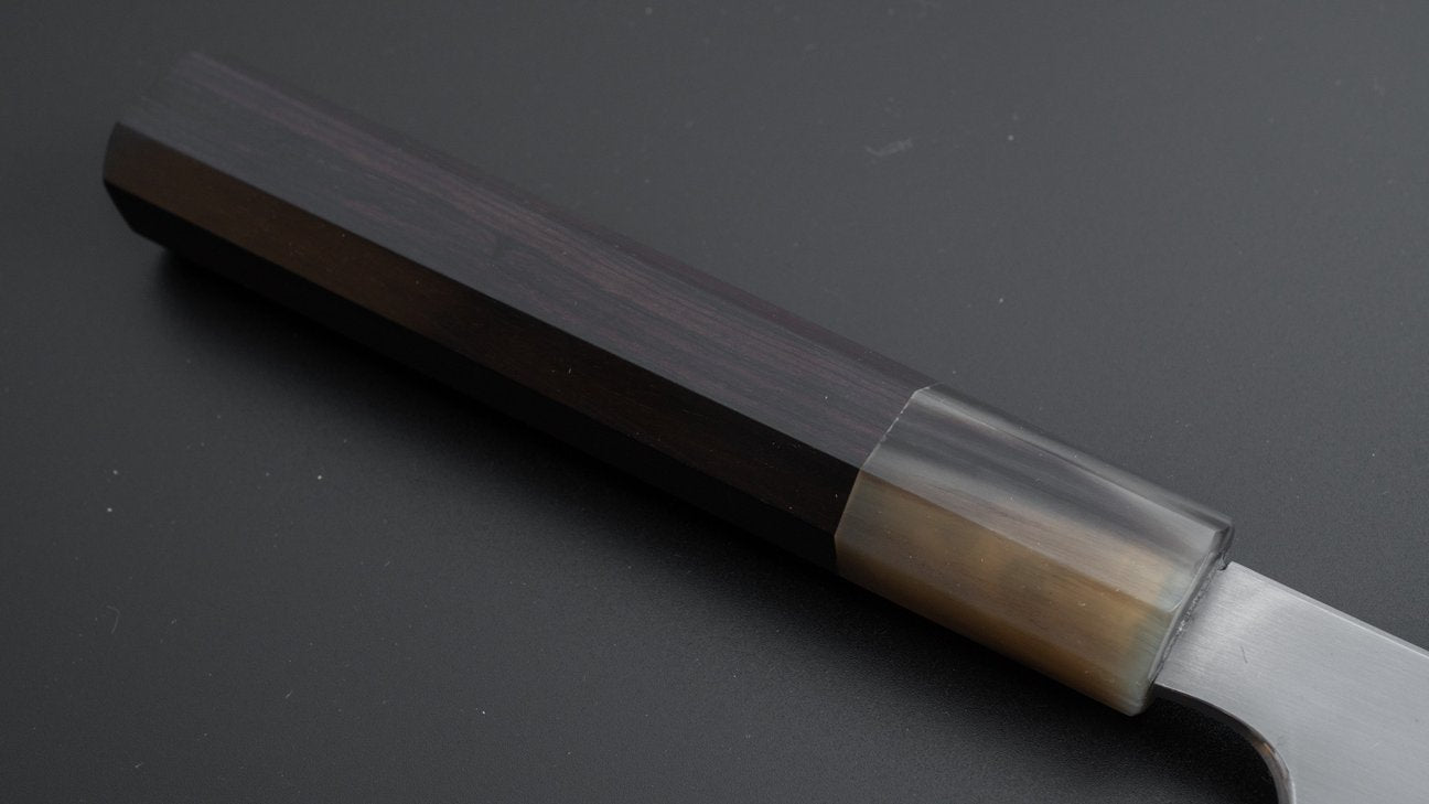 Hitohira Togashi White #1 Stainless Clad Kasumi Kiritsuke Gyuto 210mm Ebony Handle