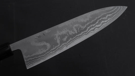 Hitohira GR Blue #2 Damascus Gyuto 210 mm palissander handvat
