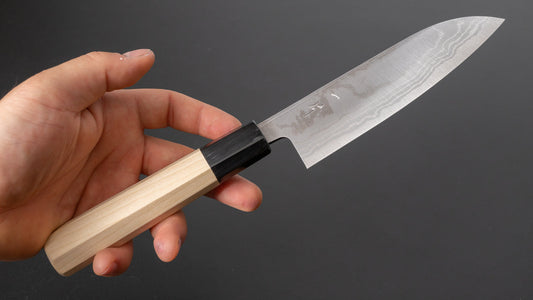 Hitohira GR Blue #2 Damascus Santoku 135mm Ho Wood Handle