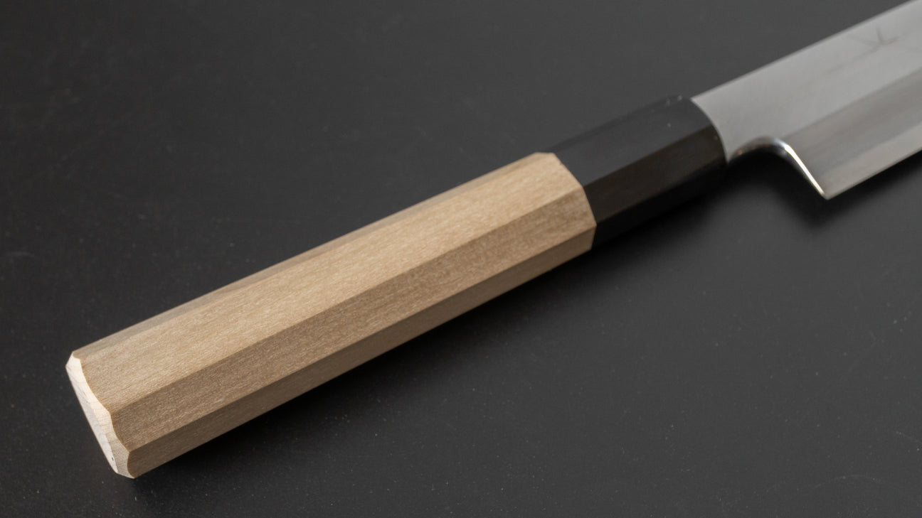 Hitohira Kikuchiyo Manzo Blue #2 Yanagi Sakimaru 270 mm Ho houten handvat (Saya)