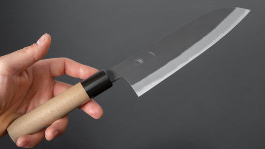 Hitohira Hinode Kurouchi Wit #2 Santoku 180 mm Ho houten handvat