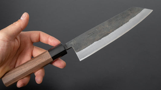 Hitohira Harima Forged Blue #2 Stainless Clad Bunka 180mm Walnut Handle