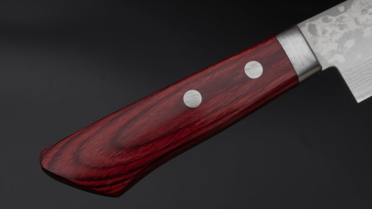 Hitohira NM V10 Damascus Santoku 130 mm Pakka-handvat