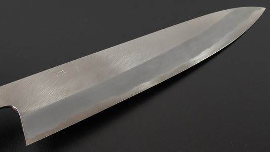 Hitohira Tanaka Kyuzo Blauw #1 Migaki Gyuto 240 mm Taihei ebbenhouten handvat