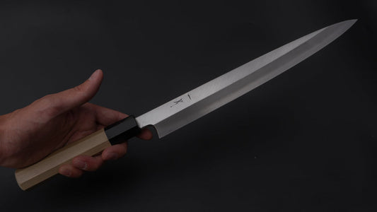 Hitohira Kikuchiyo Mosuke Silver #3 Yanagiba 270mm Ho Wood Handle (Saya)