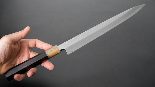 Hitohira Tanaka Manzo Wit #2 Yanagiba 270 mm ebbenhouten handvat (Saya)