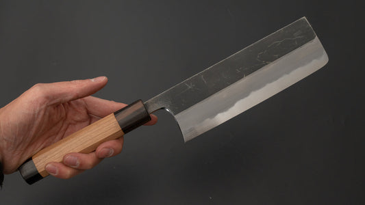 Hitohira Togashi Blue #2 Kurouchi Nakiri kersenhouten handvat (ebbenhouten uiteinde)