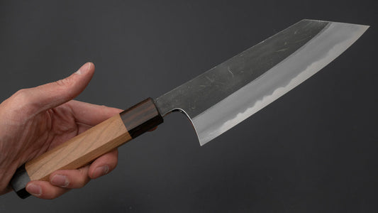 Hitohira Togashi Blue #2 Kurouchi Bunka Cherry Wood Handle (Ebony End)