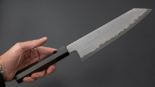 Tetsujin Blue #2 Metal Flow Kiritsuke Gyuto 210 mm Taihei Makassar ebbenhouten handvat