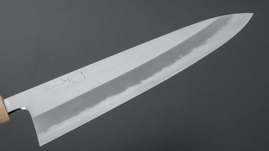 Hitohira Tanaka Kyuzo Blue #1 Migaki Gyuto 240 mm ziricote handgreep (extra hoogte)