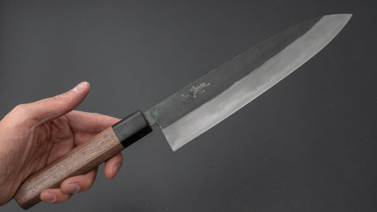 Morihei Yoshitomo Kurouchi Blue #2 Gyuto 210mm Walnut Handle
