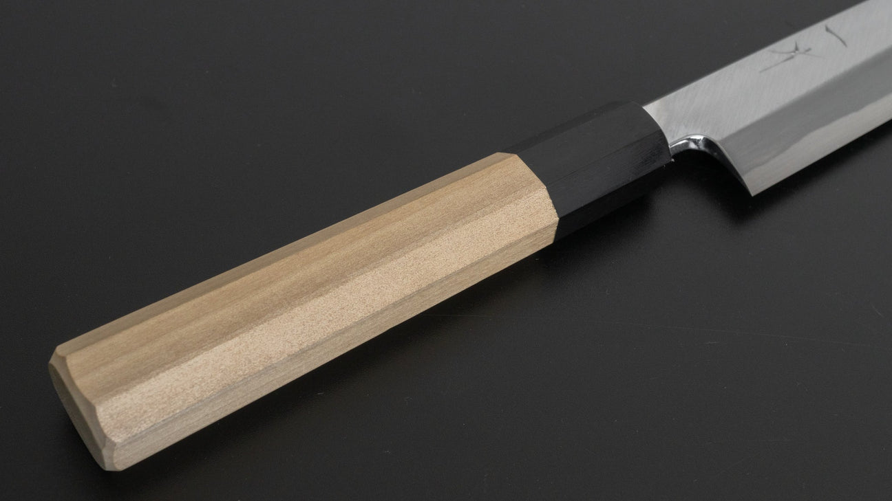 Hitohira Tanaka Mosuke Blue #1 Yanagiba 270 mm Ho houten handvat (Saya)