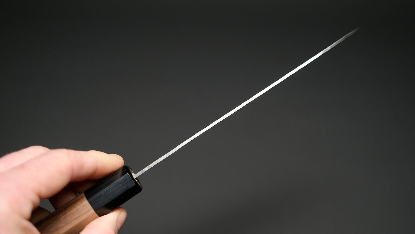 Hitohira Futana White #1 Migaki Tsuchime Santoku 170mm Walnut Handle