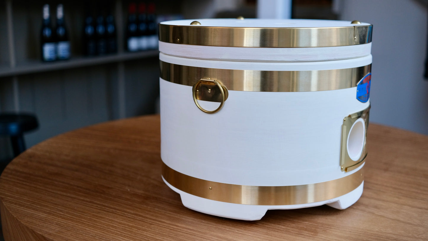 Komon Maruwa Kogyo Round Yokubari Shichirin With Lid