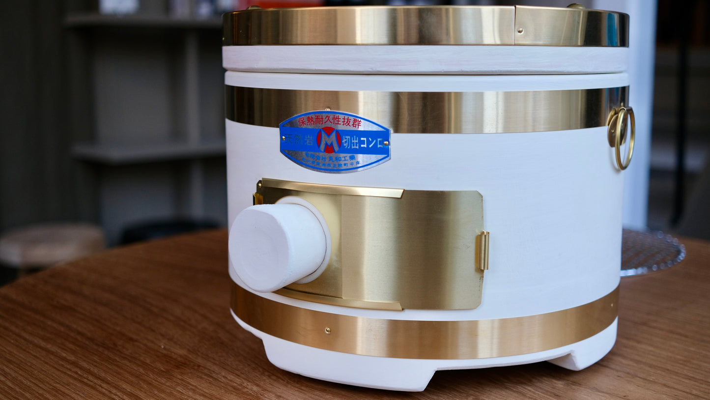 Komon Maruwa Kogyo Round Yokubari Shichirin With Lid