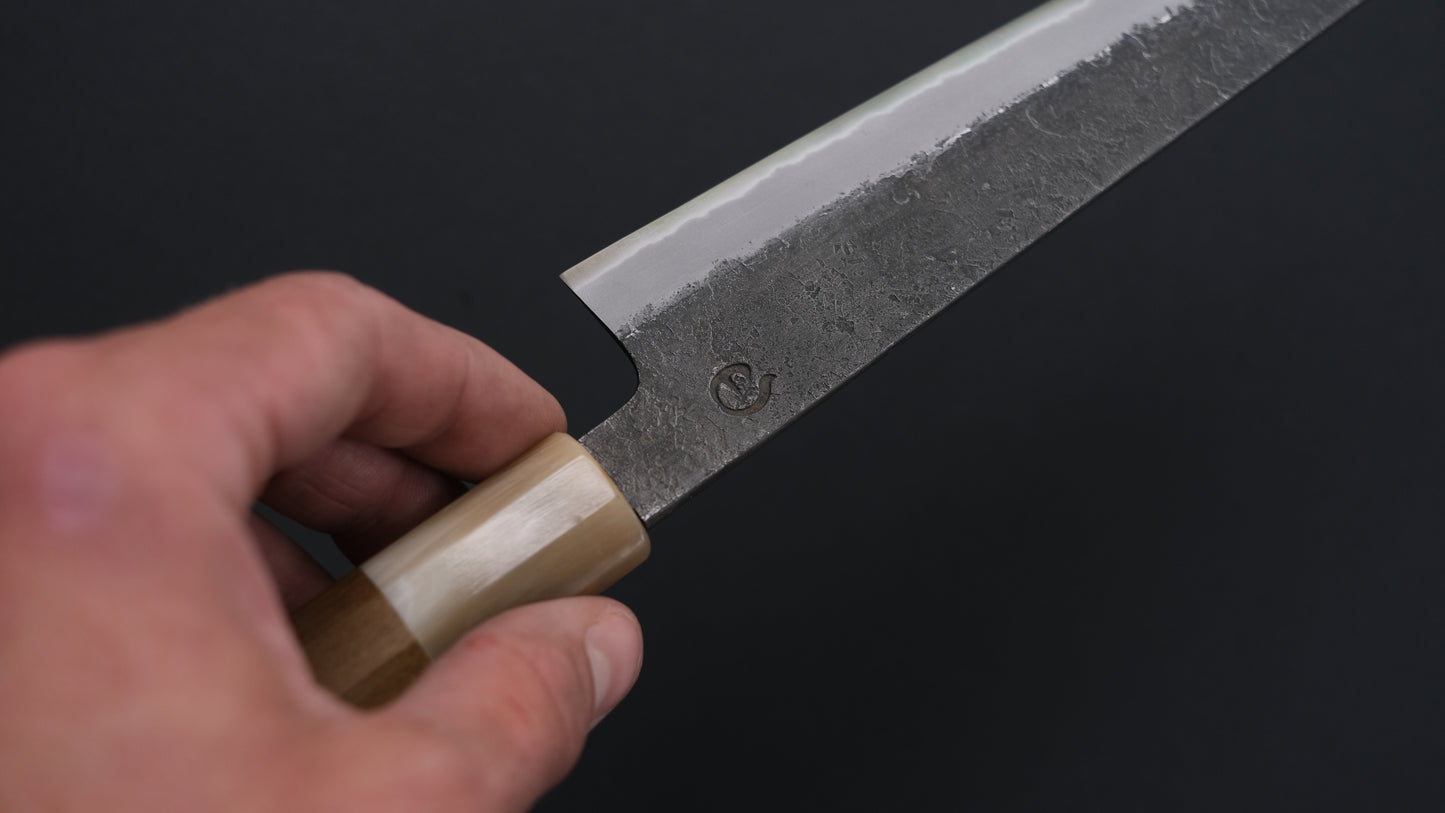 Hitohira Hinode Nashiji Wit #2 Sujihiki 210 mm Ho Houten handvat