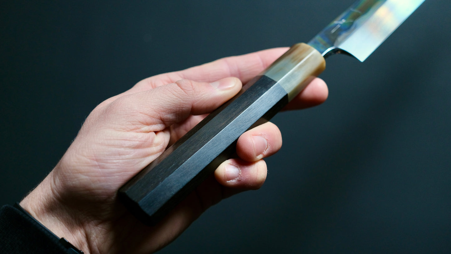 Hitohira Togashi White #1 Notaremon Mizu Honyaki Yanagiba 300mm Taihei Ebony Handle (Saya)